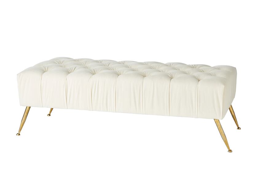 The made-to-order Chela Bench, $4,000, is part of the new 1308 Collection.
