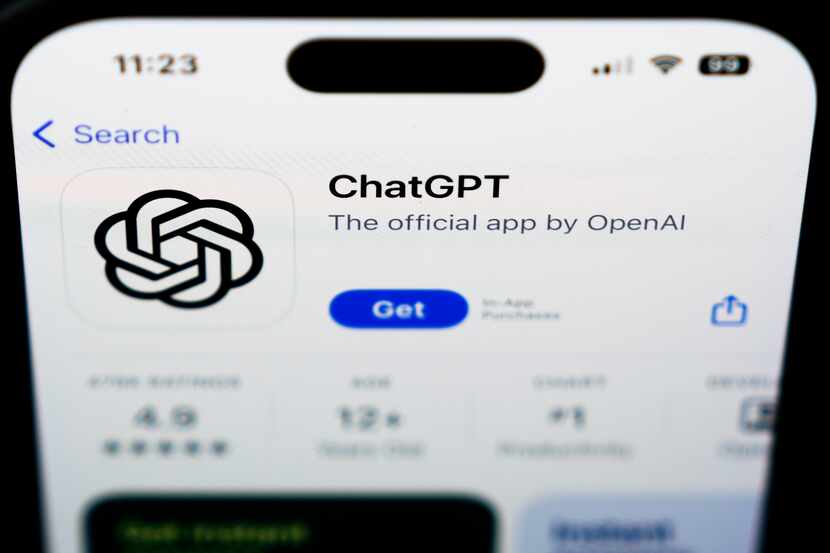 A ChapGPT logo is seen on a smartphone in West Chester, Pa., Wednesday, Dec. 6, 2023....