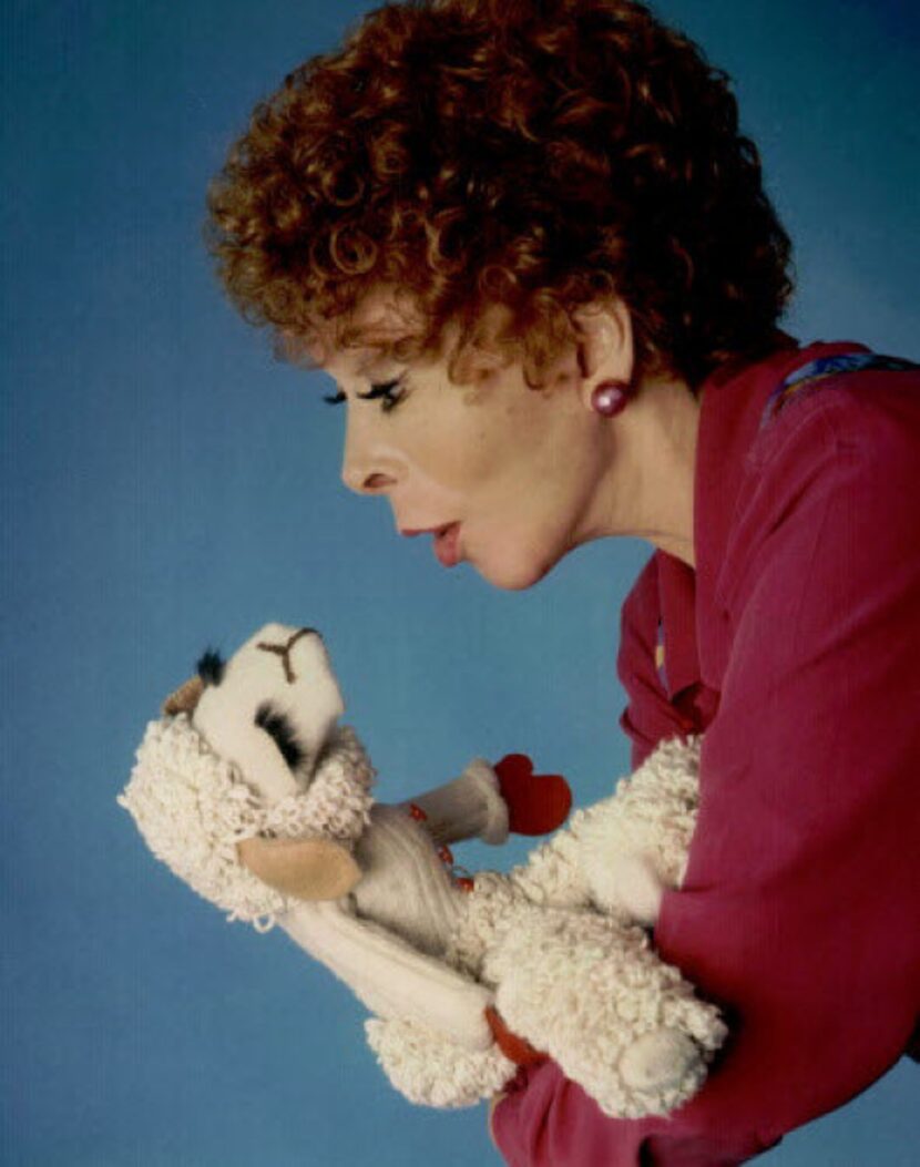 Shari Lewis, Mallory's mother, and the puppet she made famous, Lamb Chop.