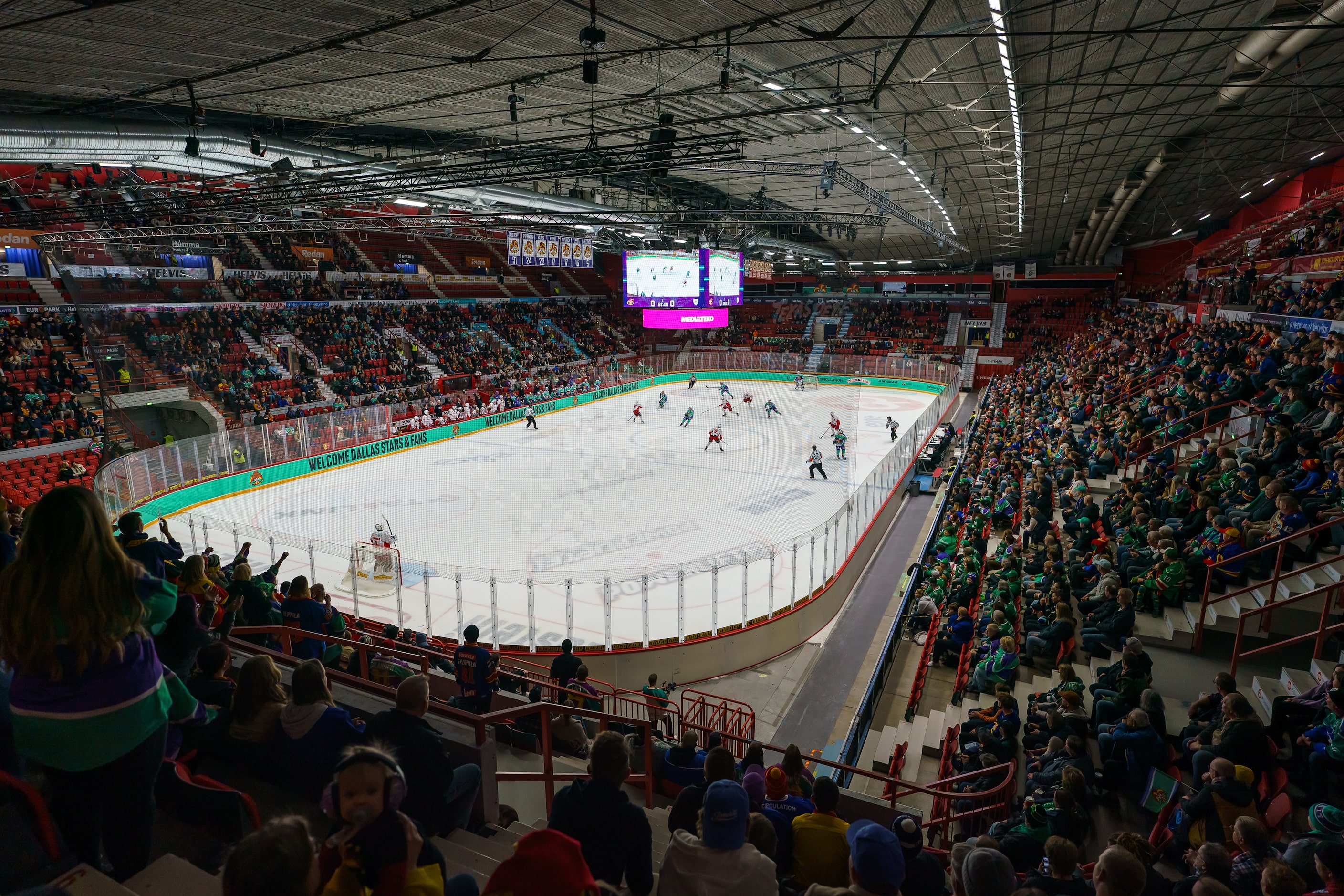 20241029 Helsinki, FINLAND. Jokerit Helsinki v Hokki Kajaani. 

Overview of the arena during...