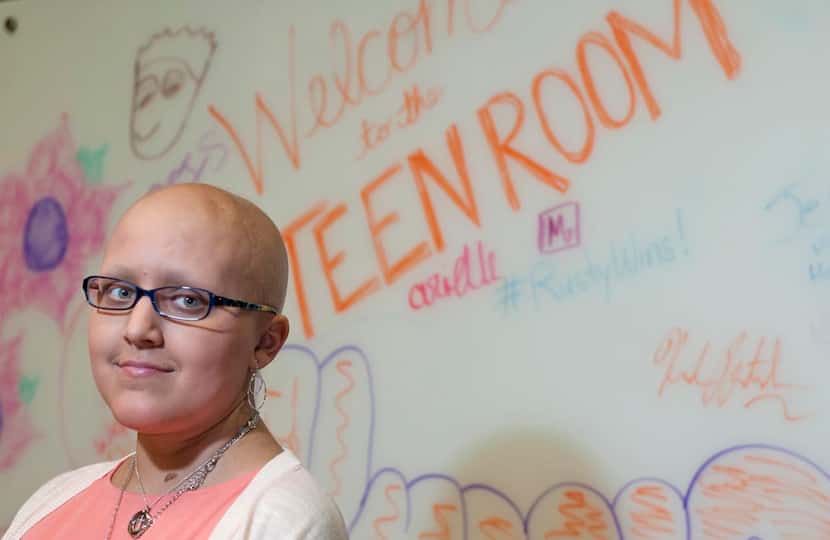 
Ashley Jackson, 17, stands in the teen room at Children’s Medical Center of Dallas on June...