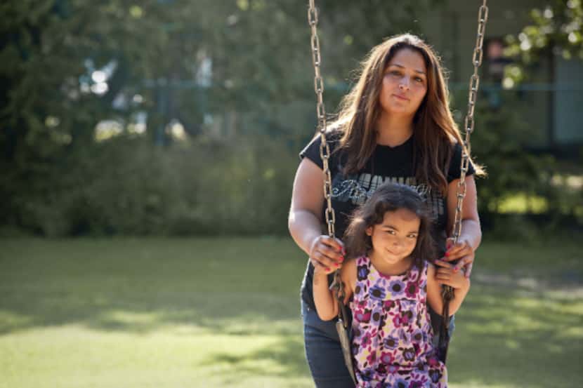 Roxanne Capetillo, shown with her 5-year-old daughter Jaden, believes her son, Manny, died...