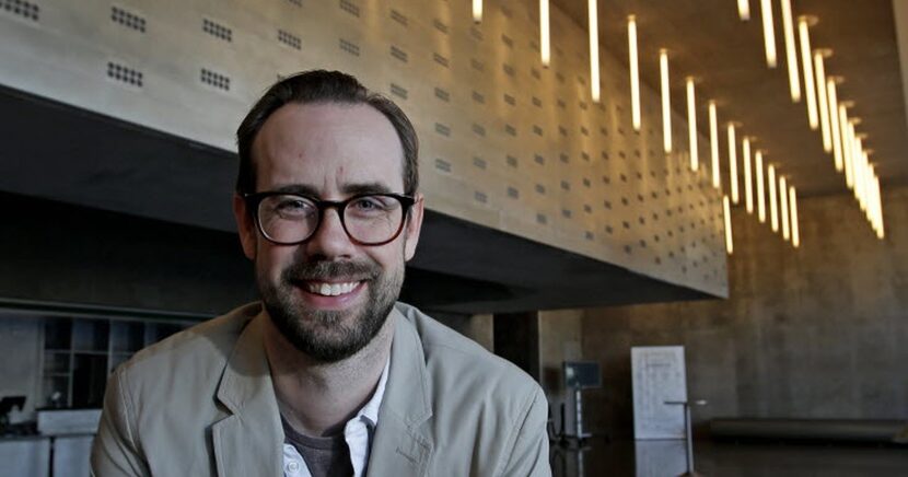 Lee Trull of the Dallas Theater Center is pictured in the lobby of the Dee and Charles Wyly...