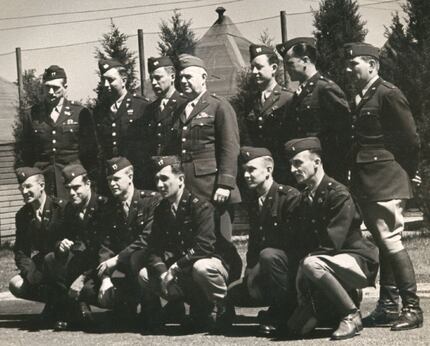 Gen. William Donovan, OSS founder, and members of the OSS Operational Groups, forerunners of...