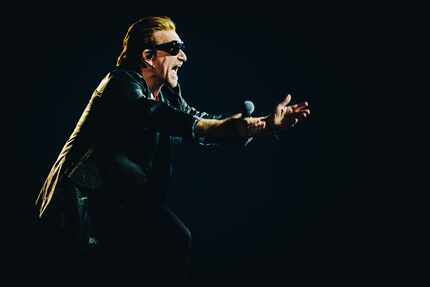 U2 singer Bono performs for a sold-out crowd at the Sphere in Las Vegas.