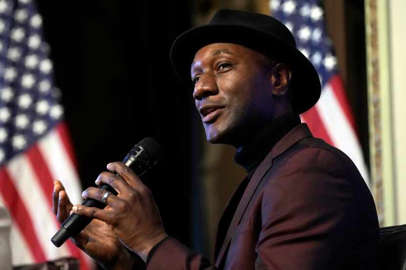 Singer-songwriter Aloe Blacc speaks during an event on the White House complex in...