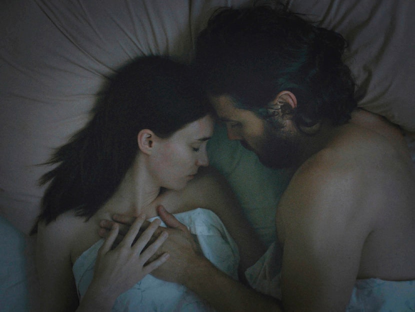 Rooney Mara (left) and Casey Affleck in a scene from "A Ghost Story," by filmmaker David...