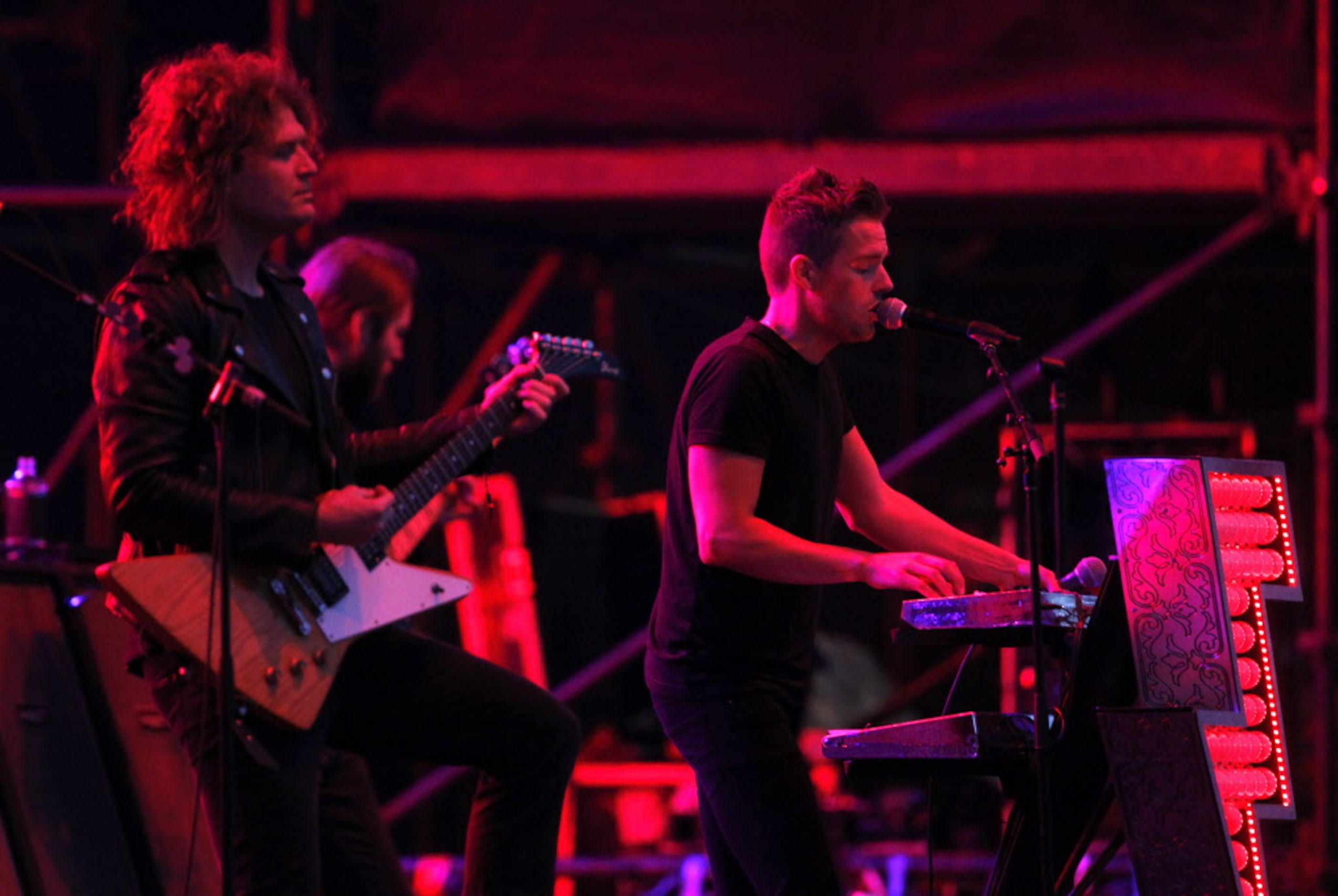 The Killers perform during the March Madness Music Festival at Reunion Park in Dallas April...