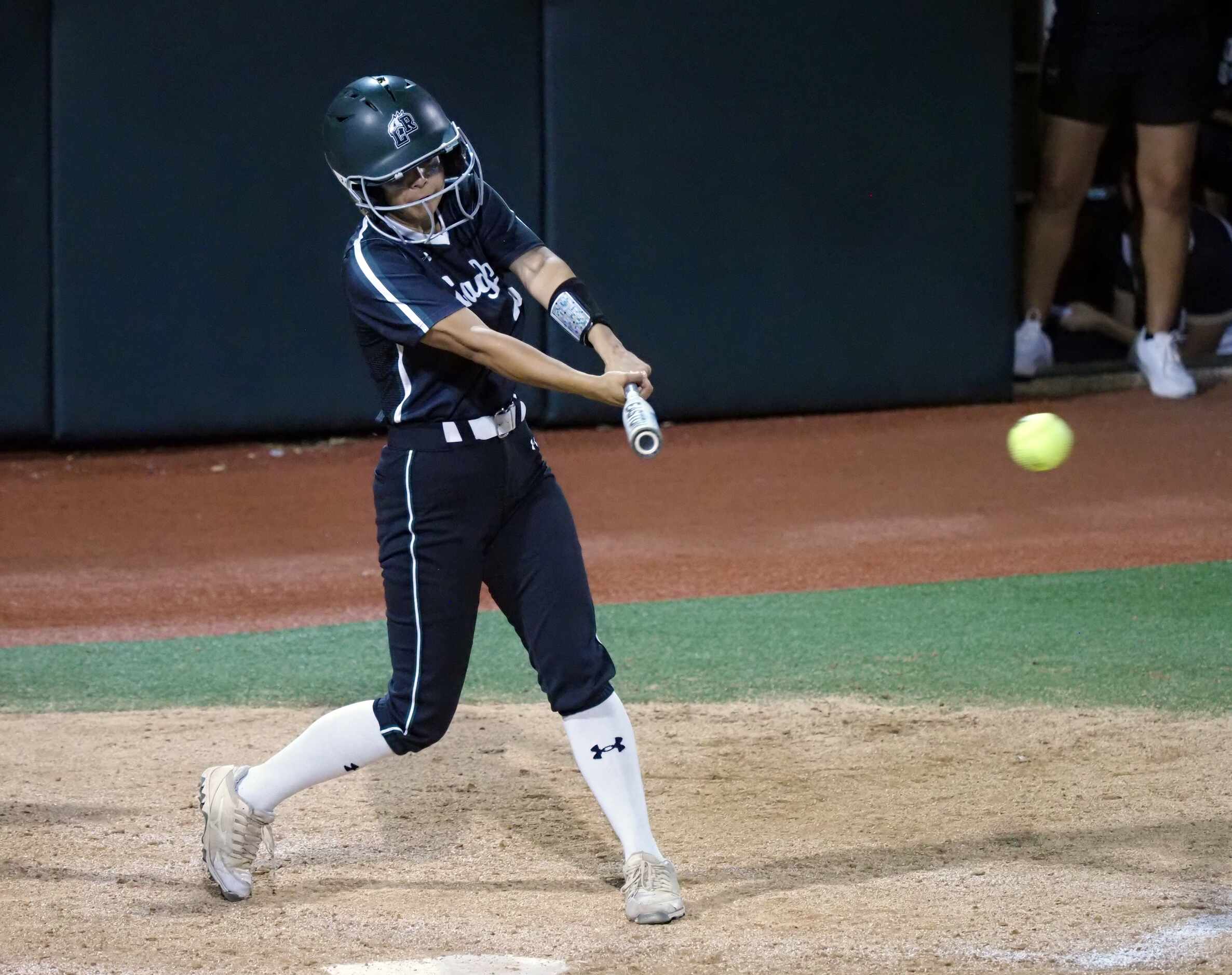 Mansfield Lake Ridge batter Maritza Arellano hits the ball against Northside O’Connor in the...