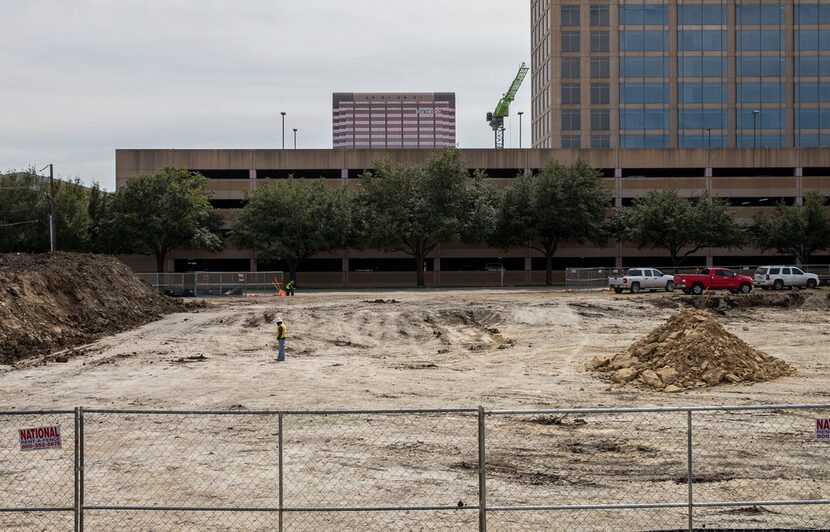 The construction site for Plush Suites Hotel in Dallas.