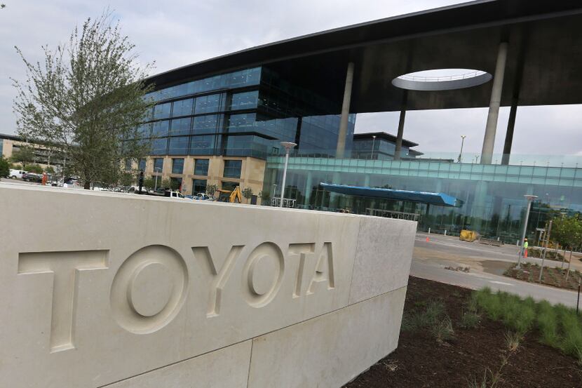 Construction continues at the Toyota headquarters at Legacy and Headquarters Drives in...