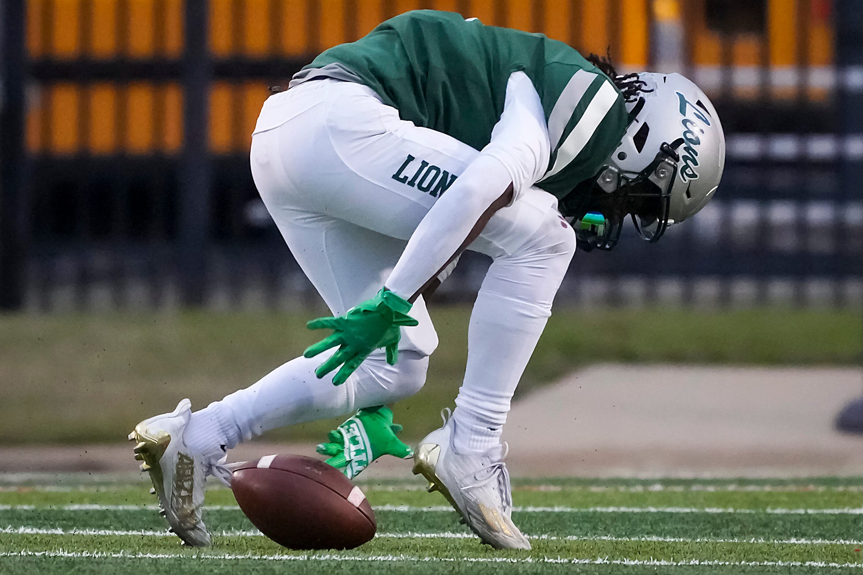 Frisco Reedy’s Devin Hardy (5) fumble the ball on a punt return to turn the ball over to...