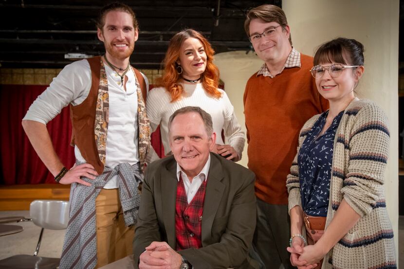 Undermain Theatre producing artistic director Bruce DuBose is surrounded by the cast of "The...