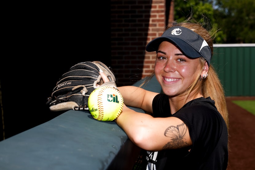 John H. Guyer High School  softball player Kaylynn Jones poses for a portrait, on Wednesday,...