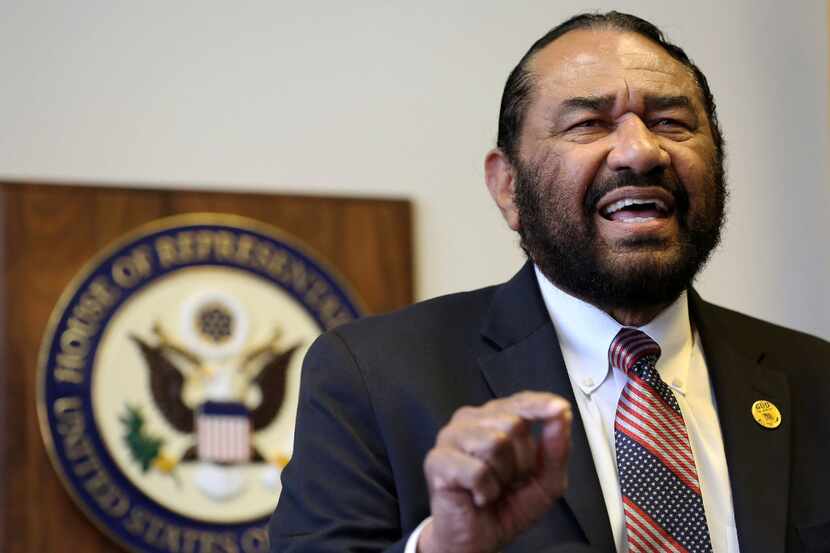 In this Monday, May 15, 2017 photo, Congressman Al Green speaks to media during a press...