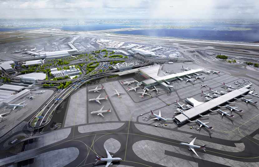 This rendering shows Terminal 8 at New York's John F. Kennedy International Airport, which...