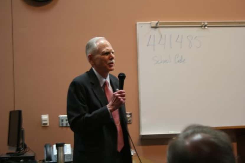 
Cliff Long speaks during a Chamber of Commerce candidates forum. Long is running unopposed...