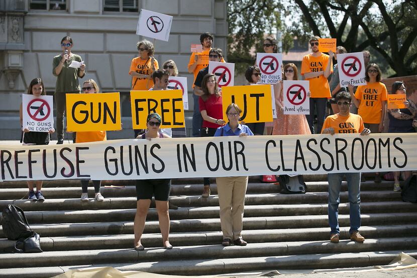 State law requires public universities to allow concealed handguns in classrooms and...