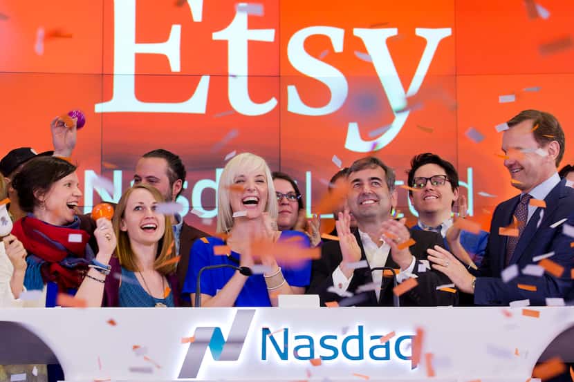 Etsy executives celebrated the company's IPO in 2015 with employees and guests at the Nasdaq...