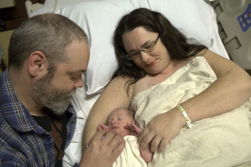 Jason and Karen Rhodes welcomed son Grayson Lee Rhodes to the world at 12:29 p.m. on 12/12/12.