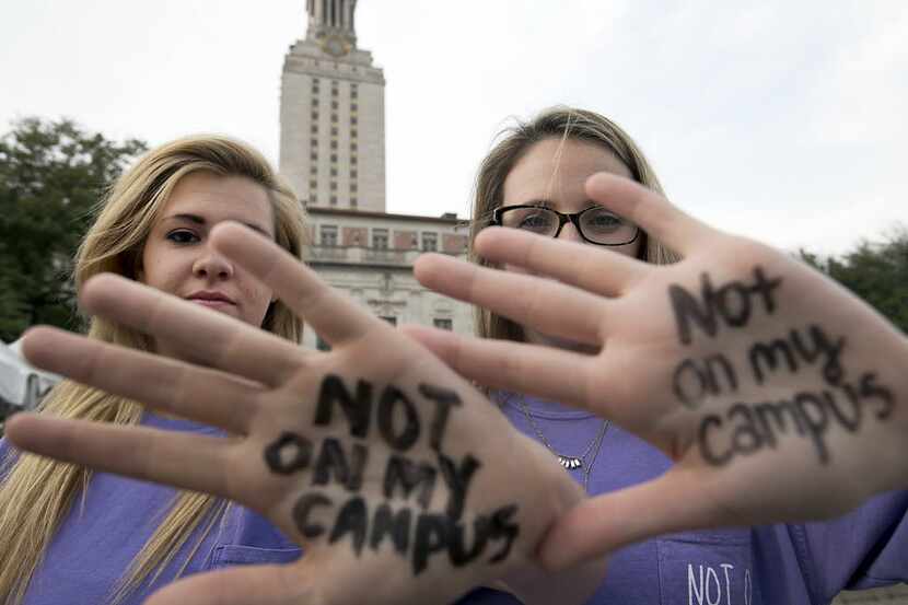  A Take Back the Night rally took place last April at the University of Texas. Caroline...