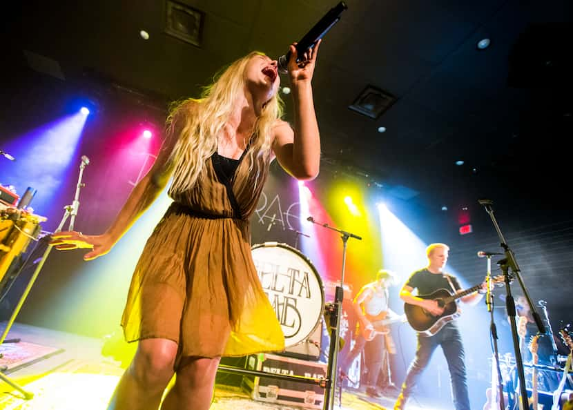 Vocalist Brittany Holljes of Delta Rae performs on Thursday, July 16, 2015 at Kessler...