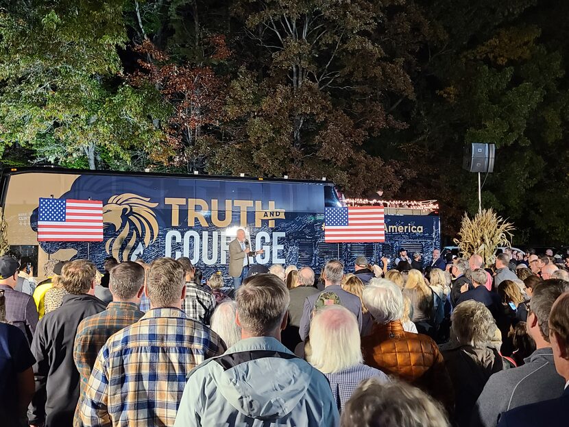 U.S. Rep. Chip Roy, R-Austin, stumps in Dumfries, Va., on Oct. 24, 2022, for congressional...