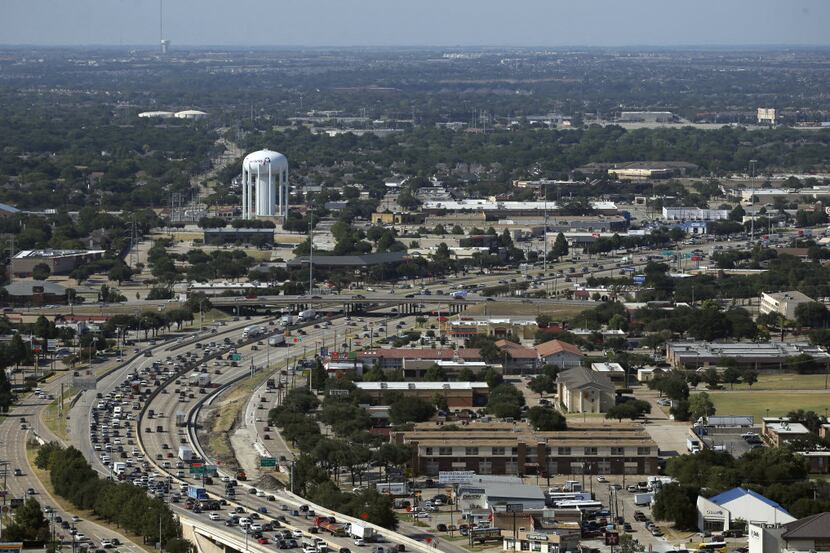 Traffic began to stack up in Plano along Central Expressway looking northbound in August....