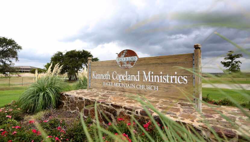 Sign outside Kenneth Copeland Ministries in northwest Tarrant County.