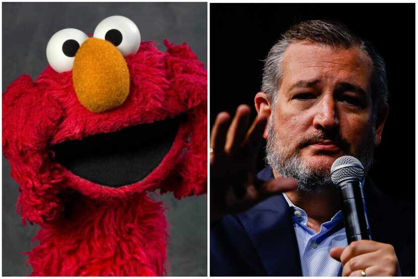 On the left, this Jan. 24, 2011 file photo shows "Sesame Street" muppet Elmo posing for a...