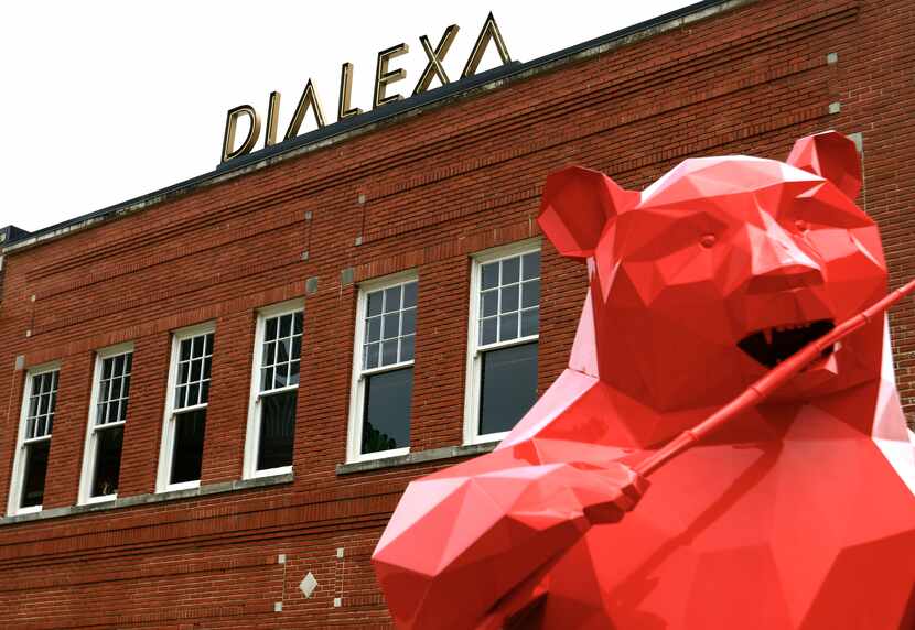 Tech company Dialexa’s sign is displayed at the entrance of their building on June 15, 2023....
