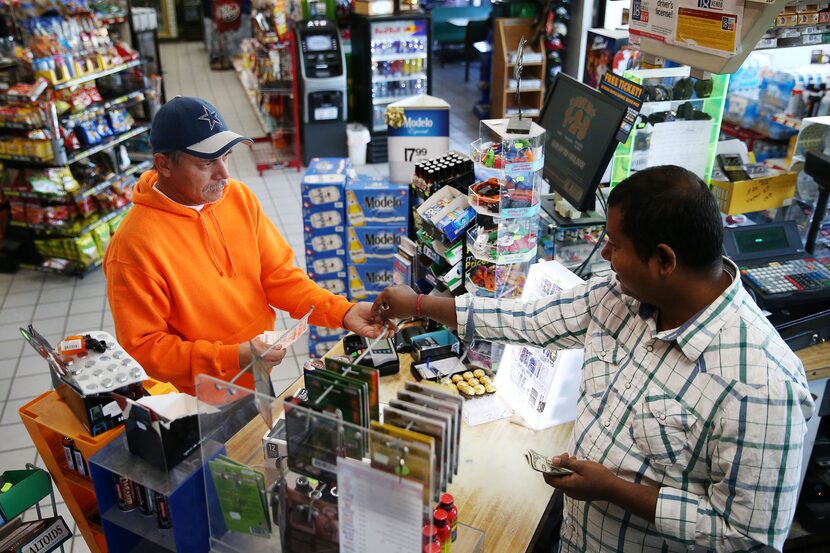 Shashwat Mali sold a Powerball ticket Monday to Pedro Armendariz, of Caddo Mills at the...