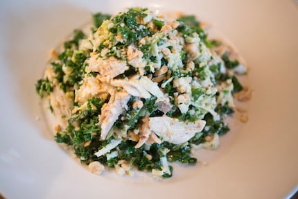 Kale and chicken salad with peanut vinaigrette is a best bet at lunchtime.