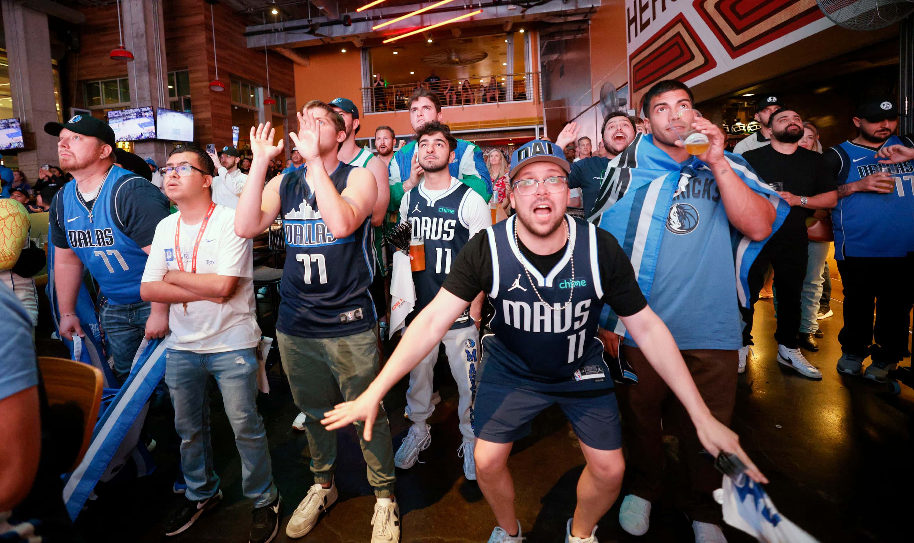 People watch the game during a Game 1 watch party of the NBA basketball Western Conference...