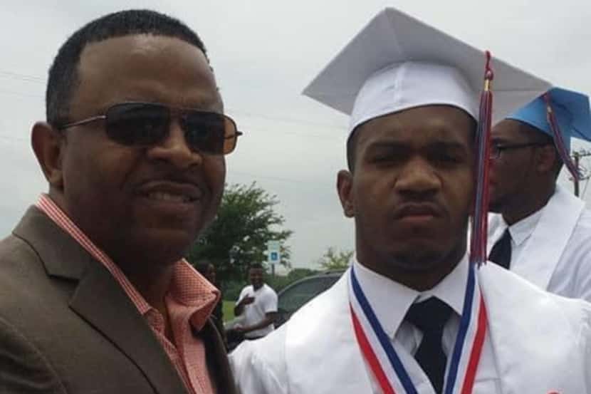 Reggie Cole (right) with his father Reginald Cole Sr. at Reggie's graduation in 2016....