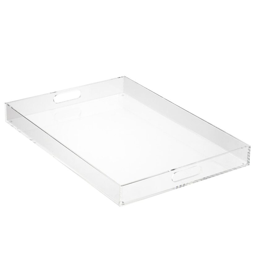 
Acrylic trays, available in a variety of sizes, The Container Store, starting at $14.99.
