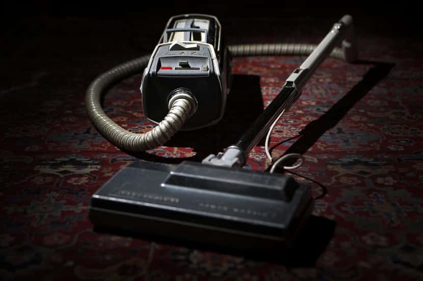 1950s-era Electrolux canister vacuum that Mitchell Kauffman has at his home in Dallas .