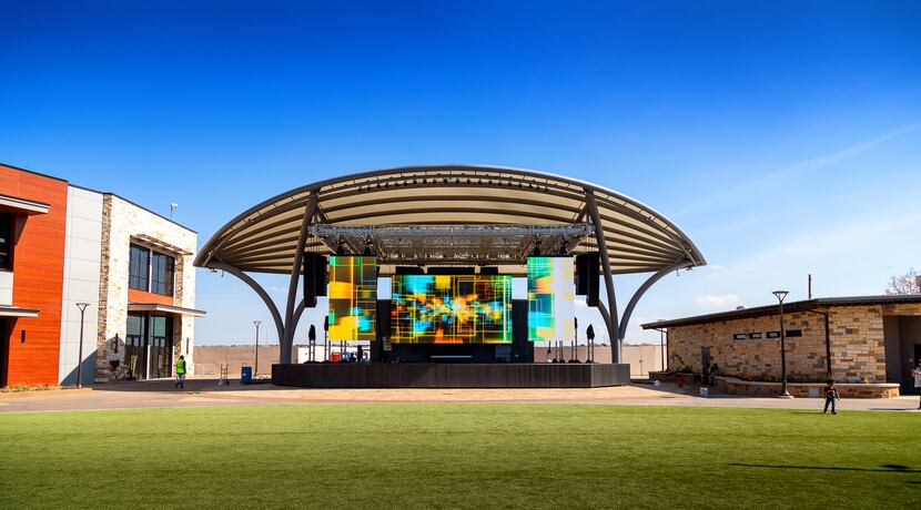 This performance stage is part of Grandscape, a $1.5 billion development along State Highway...