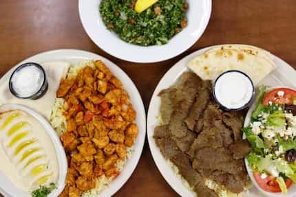 The chicken shawarma plate (left) and the gyro plate are two popular orders at Prince...