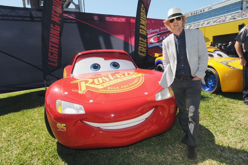 Dallas actor Owen Wilson, voice of Lightning McQueen in "Cars 3" poses with Lightning...