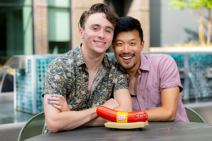 Connor Gray, left, and Mark Lee pose for a photo in Dallas, Friday, Aug. 19, 2022.