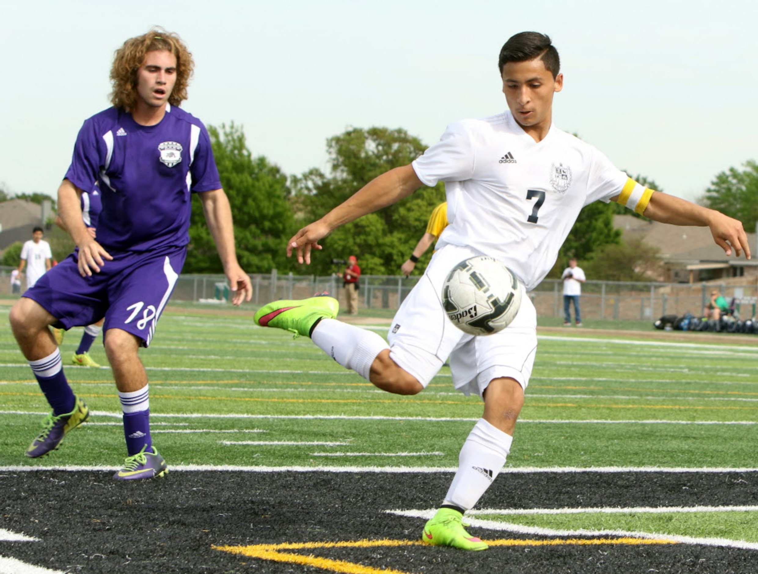 Life Oak Cliff's Jose Rodriguez (7) scores the winning goal, his second of the game, as...