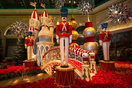 Guests can stroll through the free holiday display at Bellagio’s Conservatory and Botanical...