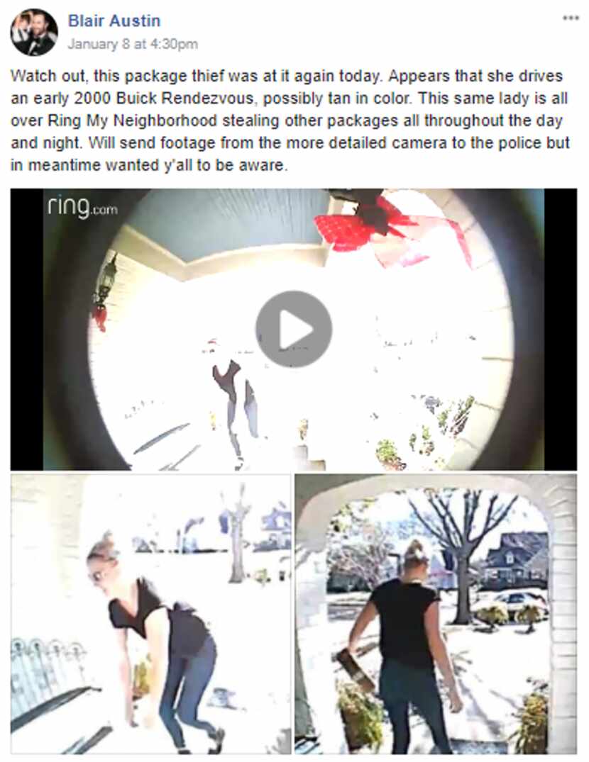 Lakewood resident Blair Austin caught the package thief in action with his doorbell camera.