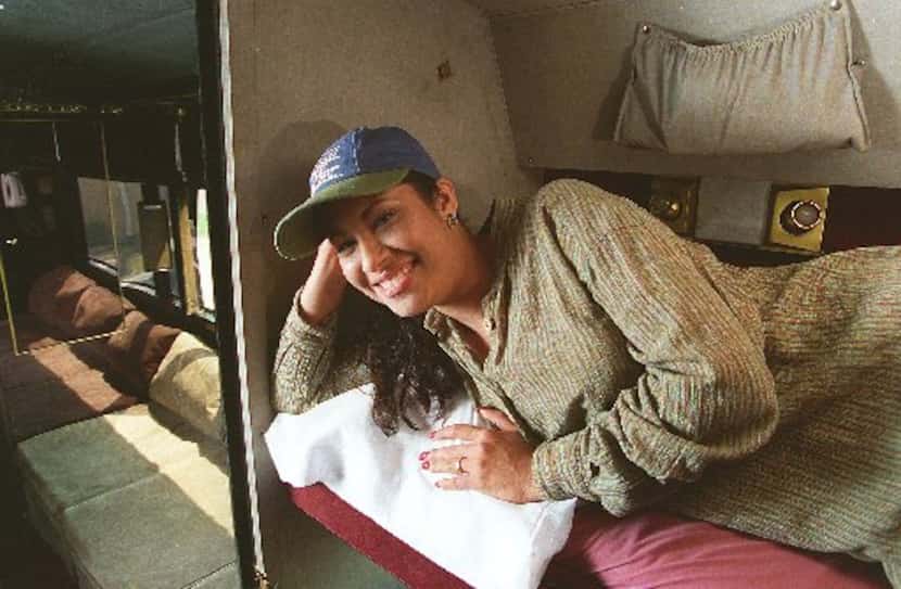 Selena poses in her tour bus on Sept. 24, 1991.