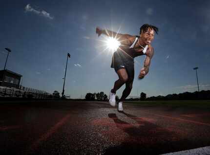 Evan Stewart poses for a photograh at Frisco Liberty High School in Frisco, TX, on May 25,...