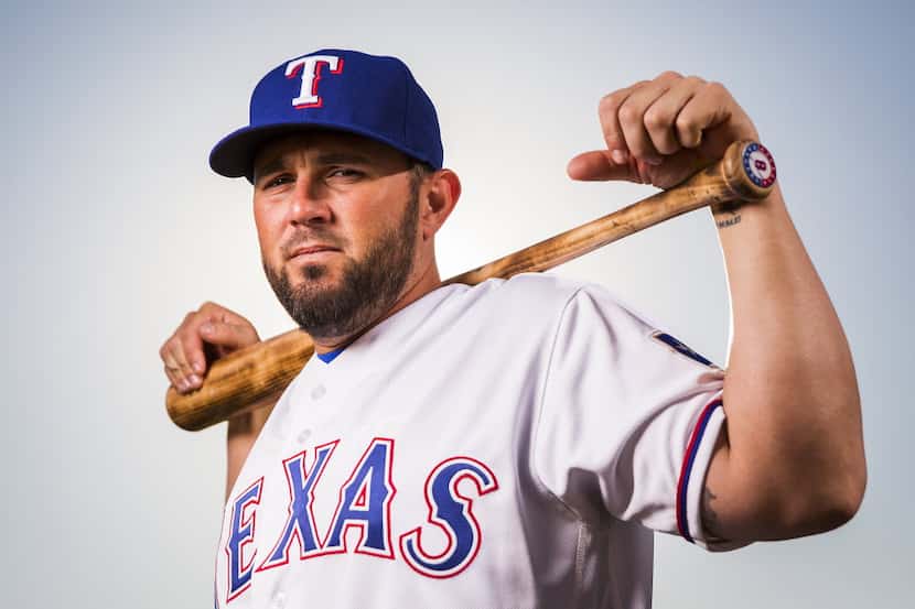 Texas Rangers catcher Bobby Wilson photographed during spring training photo day at the...