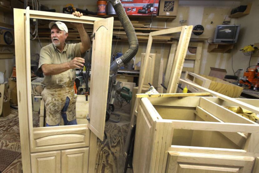 Woodworker Jerry Brown makes everything from inlaid trays to conference tables in his home...