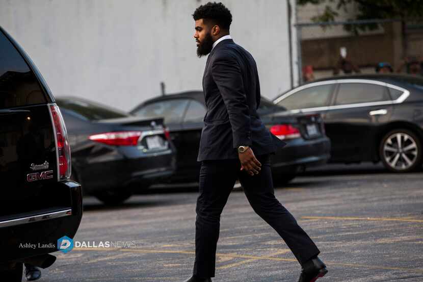 Dallas Cowboys running back Ezekiel Elliott leaves the Paul Brown U.S. Courthouse on...