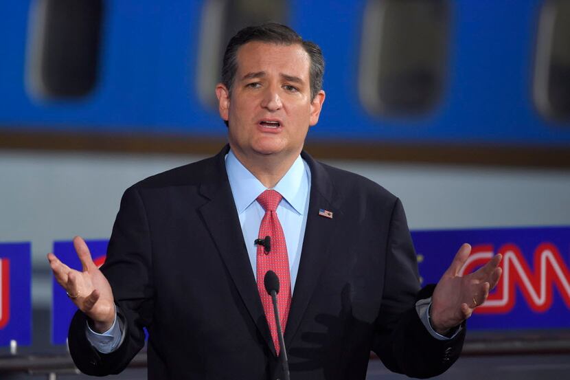  Sen. Ted Cruz seen here during the CNN Republican presidential debate on Wednesday, Sept....